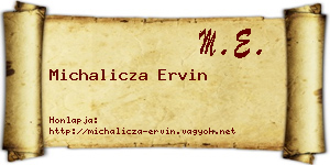 Michalicza Ervin névjegykártya